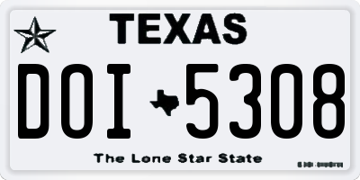 TX license plate DOI5308