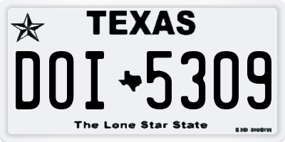 TX license plate DOI5309
