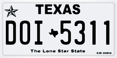 TX license plate DOI5311
