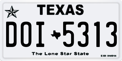 TX license plate DOI5313