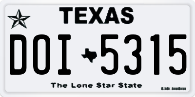 TX license plate DOI5315