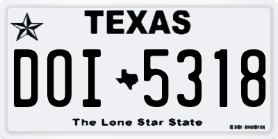 TX license plate DOI5318