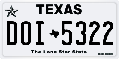 TX license plate DOI5322