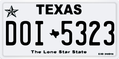 TX license plate DOI5323