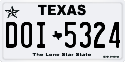 TX license plate DOI5324
