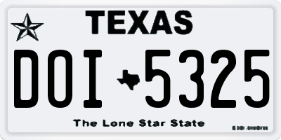 TX license plate DOI5325