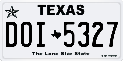 TX license plate DOI5327
