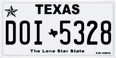 TX license plate DOI5328