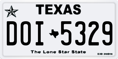 TX license plate DOI5329