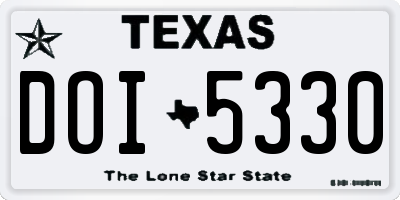 TX license plate DOI5330
