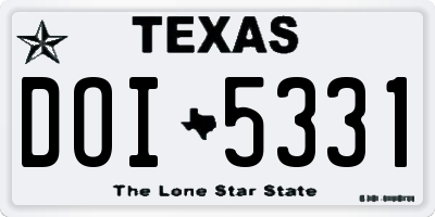TX license plate DOI5331