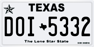 TX license plate DOI5332