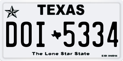 TX license plate DOI5334