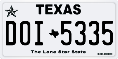 TX license plate DOI5335