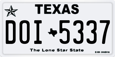 TX license plate DOI5337