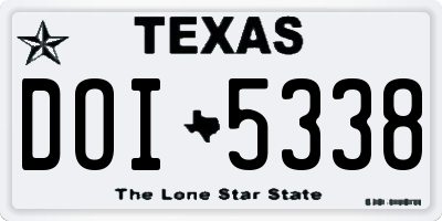 TX license plate DOI5338