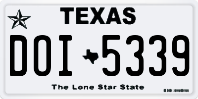 TX license plate DOI5339