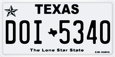 TX license plate DOI5340