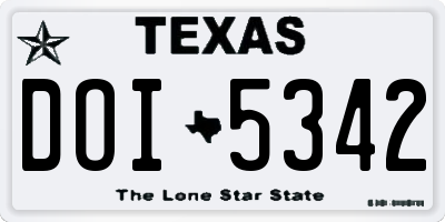 TX license plate DOI5342