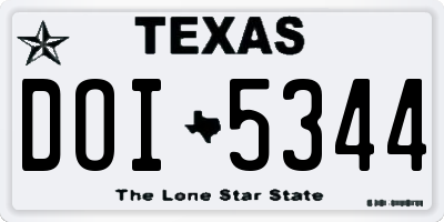TX license plate DOI5344