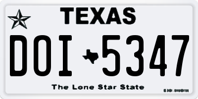 TX license plate DOI5347