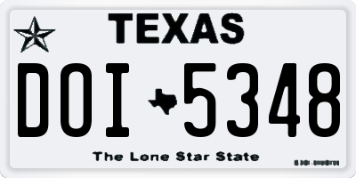 TX license plate DOI5348