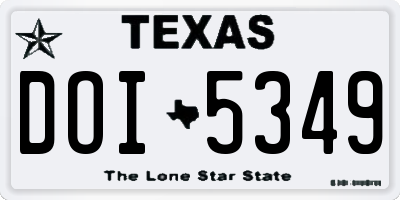 TX license plate DOI5349