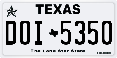TX license plate DOI5350