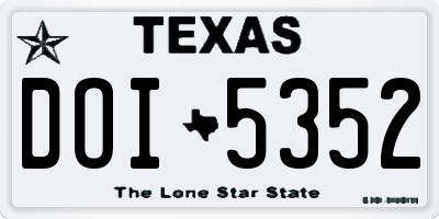 TX license plate DOI5352