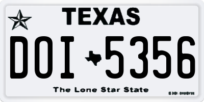 TX license plate DOI5356