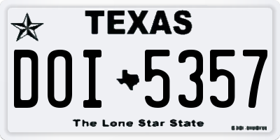 TX license plate DOI5357