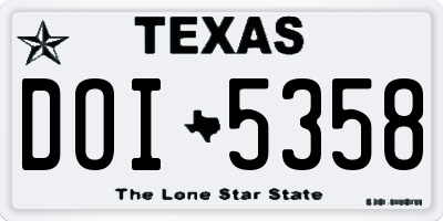 TX license plate DOI5358