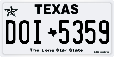 TX license plate DOI5359
