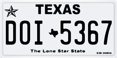 TX license plate DOI5367