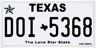 TX license plate DOI5368