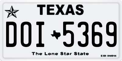 TX license plate DOI5369
