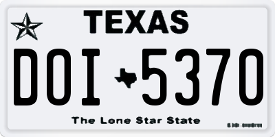 TX license plate DOI5370