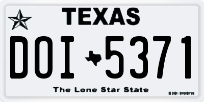 TX license plate DOI5371