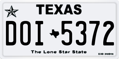 TX license plate DOI5372