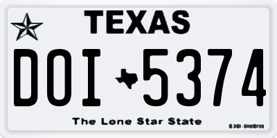 TX license plate DOI5374