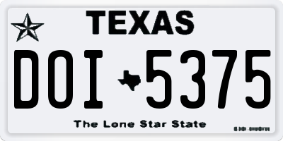 TX license plate DOI5375