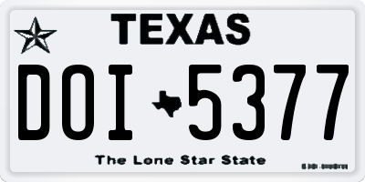 TX license plate DOI5377