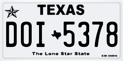 TX license plate DOI5378