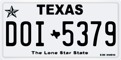 TX license plate DOI5379