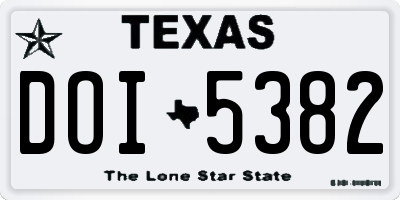 TX license plate DOI5382