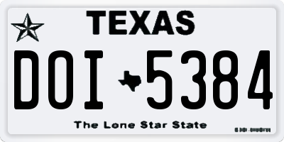 TX license plate DOI5384