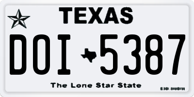 TX license plate DOI5387