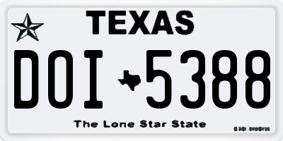 TX license plate DOI5388
