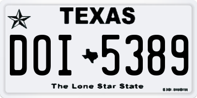 TX license plate DOI5389