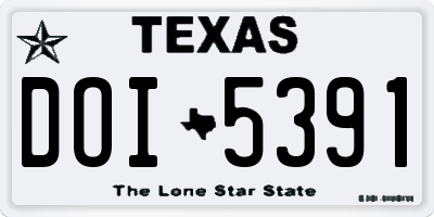 TX license plate DOI5391